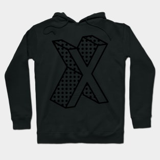 3D Ben Day Dot Isometric Letter X Hoodie